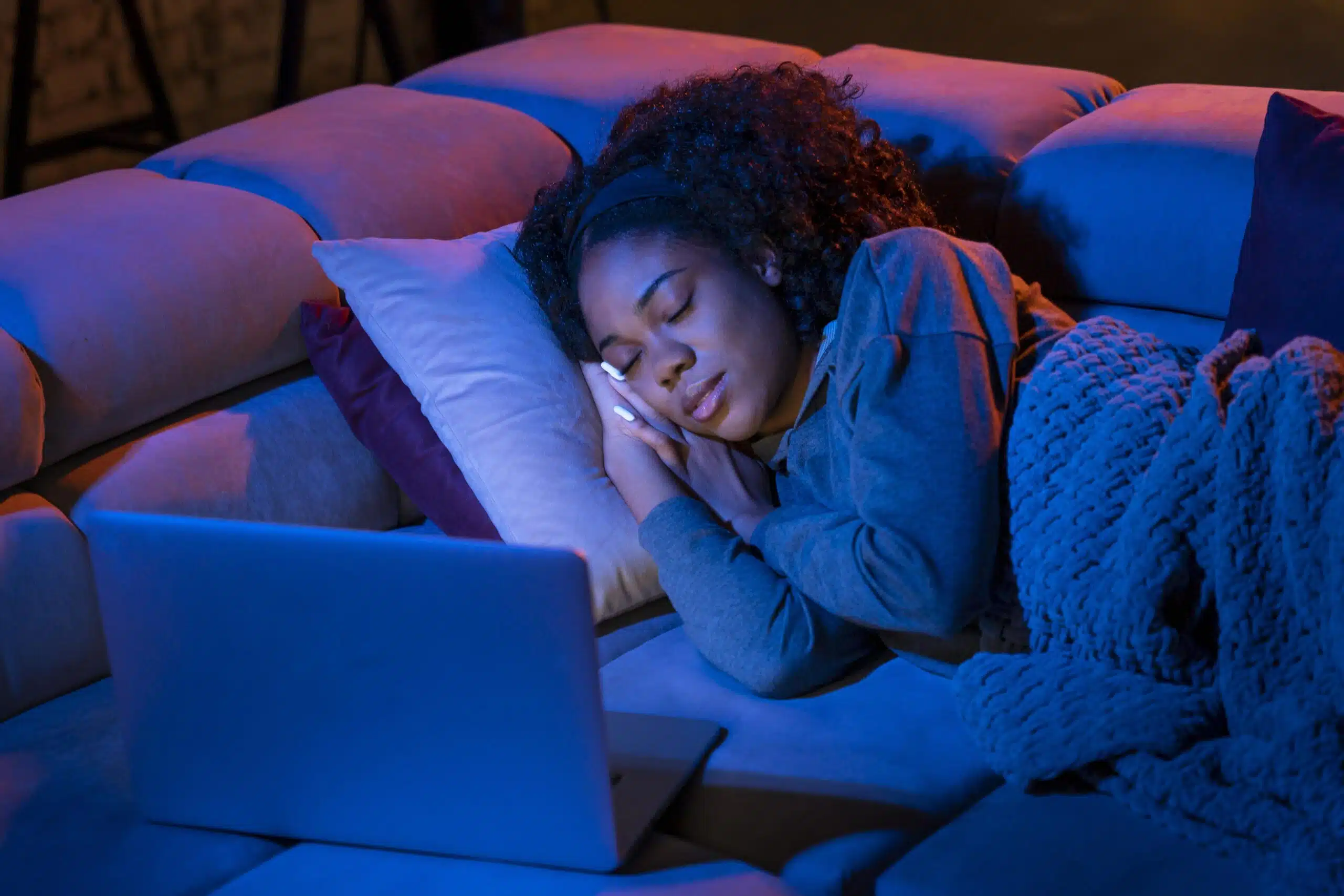 a woman sleeping
