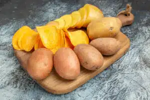 sweet potatoes and sweet potato chips