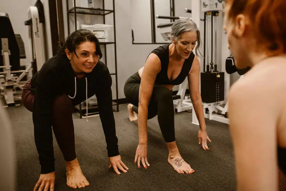 women looking into fitness training for perimenopause